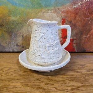 Pitcher and Plate Small Signed B. LLoyd 1981 Ceramic